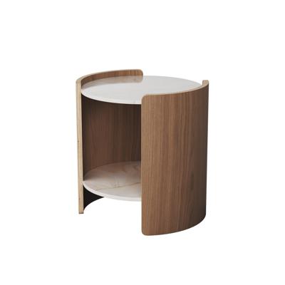 Мебель Ellipsefurniture Столик Lagom Stone D 43 см высота 45 см (камень LC, натуральный дуб) арт. LG016614112