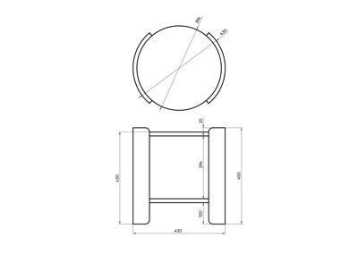 Мебель Ellipsefurniture Столик Lagom Stone D 43 см высота 45 см (камень LC, натуральный дуб) арт. LG016614112