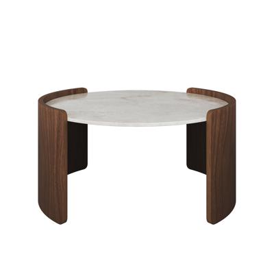 Мебель Ellipsefurniture Столик Lagom Stone D 65 см высота 32 см (камень OV, орех) арт. LG016712414