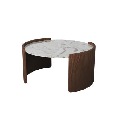 Мебель Ellipsefurniture Столик Lagom Stone D 65 см высота 32 см (камень OV2, орех) арт. LG016812414