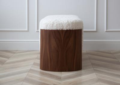 Банкетка Ellipsefurniture Банкетка Lagom 100 см (белый мех, орех) арт. LG01061400111