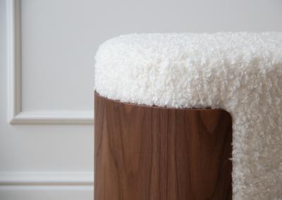 Банкетка Ellipsefurniture Банкетка Lagom 100 см (белый мех, орех) арт. LG01061400111