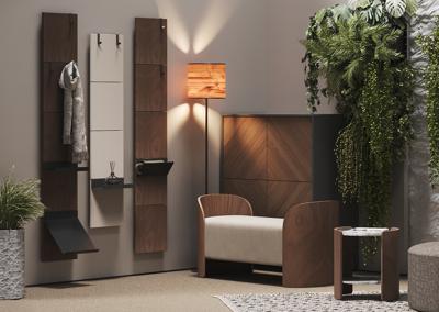 Вешалка Ellipsefurniture Вешалка Stripe L (орех, черный) арт. ST012402124