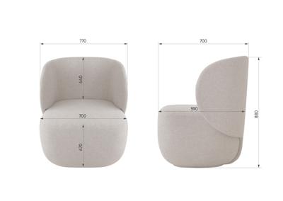 Стол письменный Ellipsefurniture Кресло Ellipse E5.1 (молочный, рогожка) арт. EL010200205