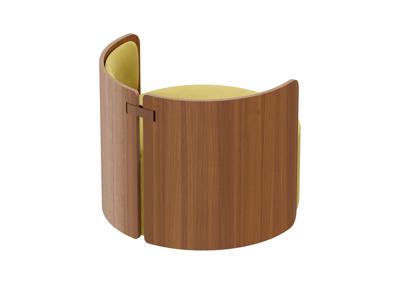 Стол письменный Ellipsefurniture Кресло крутящееся Lagom 800 (янтарный FiberGuard, орех) арт. LG01311413807