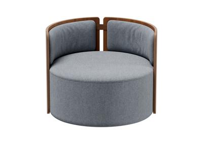 Стол письменный Ellipsefurniture Кресло крутящееся Lagom 800 (серый твид, орех) арт. LG01311400503