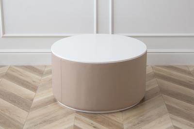 Мебель Ellipsefurniture Столик Sun L, D 66 см высота 35 см (белый, бежевый) арт. LG01340203802