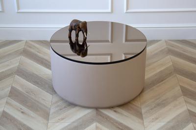 Мебель Ellipsefurniture Столик Sun L, D 66 см высота 35 см (зеркало, бежевый) арт. LG01346903802