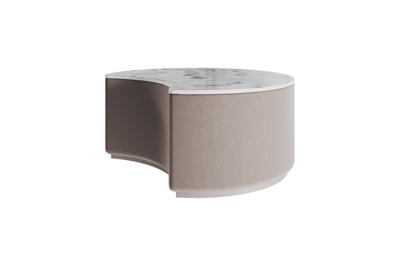 Мебель Ellipsefurniture Столик Sun M, D 66 см высота 30 см (камень OV2, бежевый) арт. LG01356803802