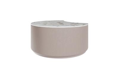Мебель Ellipsefurniture Столик Sun M, D 66 см высота 30 см (камень OV2, бежевый) арт. LG01356803802