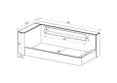Кровать Ellipsefurniture Диван-кровать Cube c нишей L (бирюзовый) арт. CU01105502401
