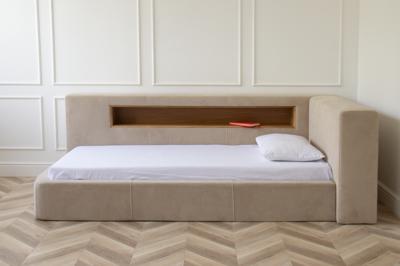 Кровать Ellipsefurniture Диван-кровать Cube c нишей L антивандальная ткань (молочный) арт. CU01105500206