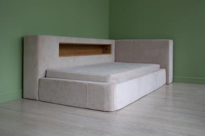 Кровать Ellipsefurniture Диван-кровать Cube c нишей L антивандальная ткань (молочный) арт. CU01105500206