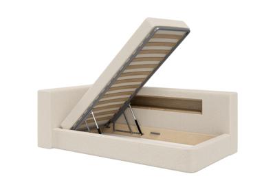 Кровать Ellipsefurniture Диван-кровать Cube c нишей L (молочный, рогожка) арт. CU01105500205