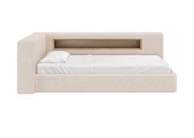 Кровать Ellipsefurniture Диван-кровать Cube c нишей L (молочный, рогожка) арт. CU01105500205