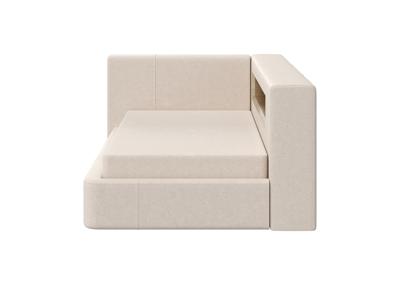 Кровать Ellipsefurniture Диван-кровать Cube c нишей L (молочный, рогожка) арт. CU01105500205