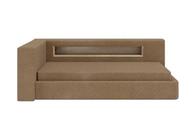 Кровать Ellipsefurniture Диван-кровать Cube c нишей L (коричневый, рогожка) арт. CU01105500305
