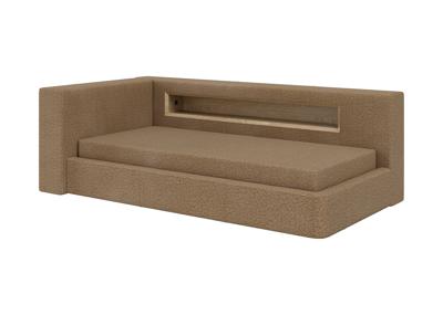 Кровать Ellipsefurniture Диван-кровать Cube c нишей L (коричневый, рогожка) арт. CU01105500305