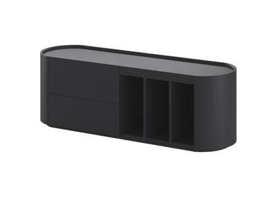 Мебель Ellipsefurniture Тумба Lagom под ТВ 2 ящика 3 ниши ширина 140 см (черный) арт. LG01390210220