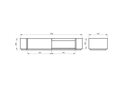 Мебель Ellipsefurniture Тумба Lagom под ТВ 1 ящик 1 полка ширина 140 см (дымка) арт. LG01370213520
