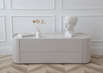 Мебель Ellipsefurniture Тумба Lagom под ТВ 2 ящика ширина 140 см (дымка) арт. LG01400213520