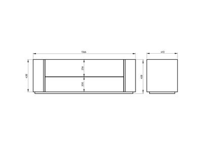 Мебель Ellipsefurniture Тумба Lagom под ТВ 2 ящика ширина 140 см (светло-серый) арт. LG01400209920