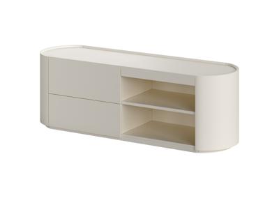 Мебель Ellipsefurniture Тумба Lagom под ТВ 2 ящика 2 полки ширина 140 см (молочный) арт. LG01380200220
