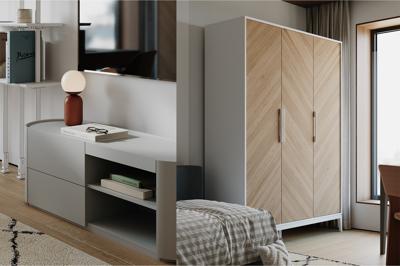 Мебель Ellipsefurniture Тумба Lagom под ТВ 2 ящика 2 полки ширина 140 см (светло-серый) арт. LG01380209920