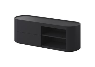 Мебель Ellipsefurniture Тумба Lagom под ТВ 2 ящика 2 полки ширина 140 см (черный) арт. LG01380210220