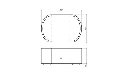 Мебель Ellipsefurniture Тумба прикроватная Lagom 1 ящик ширина 60 см (натуральный дуб, молочный) арт. LG01421500222