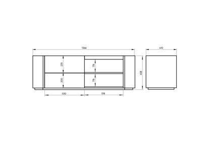 Мебель Ellipsefurniture Тумба Lagom под ТВ 2 ящика 2 полки ширина 140 см (натуральный дуб, камень LC) арт. LG01386614120