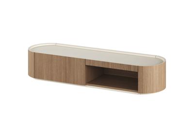 Мебель Ellipsefurniture Тумба Lagom под ТВ 1 ящик 1 полка ширина 140 см (натуральный дуб, молочный) арт. LG01371500220