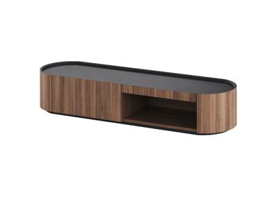 Мебель Ellipsefurniture Тумба Lagom под ТВ 1 ящик 1 полка ширина 140 см (орех, черный) арт. LG01371410220