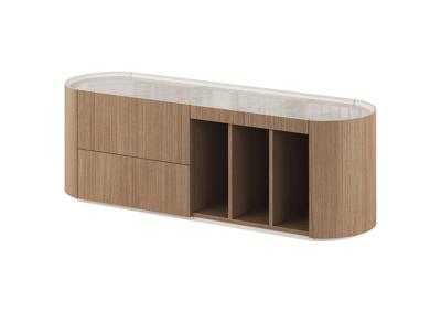 Мебель Ellipsefurniture Тумба Lagom под ТВ 2 ящика 3 ниши ширина 140 см (натуральный дуб, камень LC) арт. LG01396614120