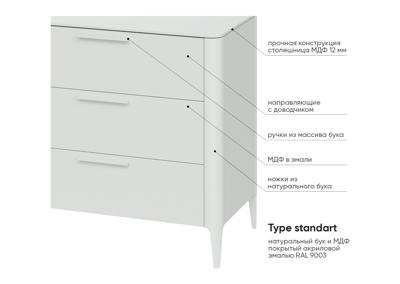 Мебель Ellipsefurniture Комод Type 3 ящика ширина 90 см (дымка) арт. TY01430213529