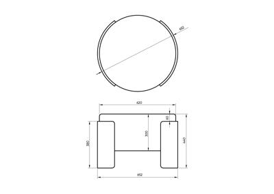 Пуф Ellipsefurniture Пуф Lagom D 62 см (светло-серый твид, орех) арт. LG01161409903