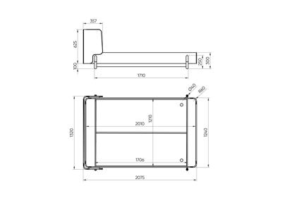 Кровать Ellipsefurniture Кровать Basic спальное место 120*200 см (серый, антивандальная) арт. BS01185500506