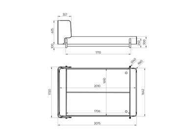 Кровать Ellipsefurniture Кровать Basic спальное место 160*200 см (молочный, антивандальная) арт. BS01205500206