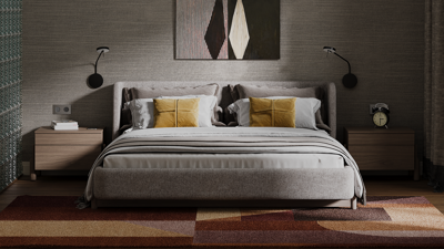 Кровать Ellipsefurniture Кровать Basic спальное место 180*200 см (бежевый, рогожка) арт. BS01215503805