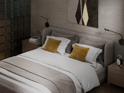 Кровать Ellipsefurniture Кровать Basic спальное место 180*200 см (бежевый, рогожка) арт. BS01215503805