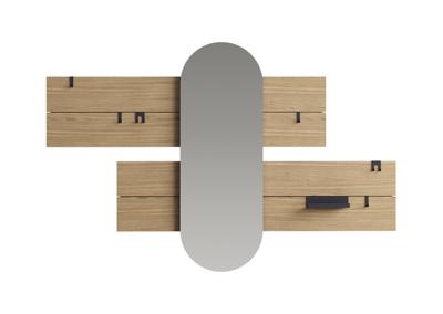Вешалка Ellipsefurniture Вешалка Stripe L горизонтальная с зеркалом 60*160 см (натуральный дуб) арт. ST01471514132