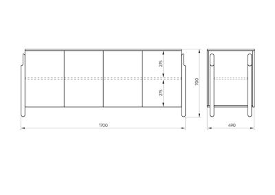 Тумба под ТВ Ellipsefurniture Тумба Basic 4 двери ширина 170 см (молочный) арт. BS01490200236