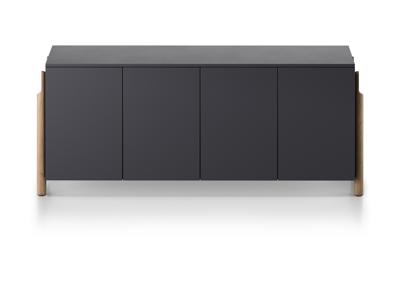 Тумба под ТВ Ellipsefurniture Тумба Basic 4 двери ширина 170 см (черный) арт. BS01490210236