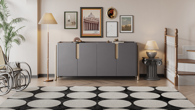 Тумба под ТВ Ellipsefurniture Комод Basic 4 двери ширина 180 см (серый) арт. BS01260200522
