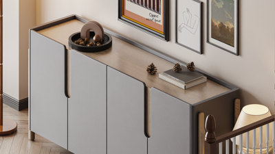 Тумба под ТВ Ellipsefurniture Комод Basic 4 двери ширина 180 см (серый) арт. BS01260200522