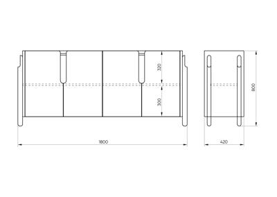 Тумба под ТВ Ellipsefurniture Комод Basic 4 двери ширина 180 см (серо-бежевый) арт. BS01260210022