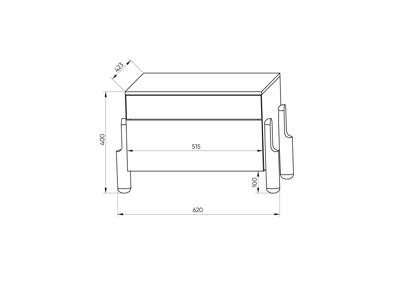 Тумбочка Ellipsefurniture Тумба прикроватная Basic 2 ящика ширина 60 см (светло-серый) арт. BS01260209922