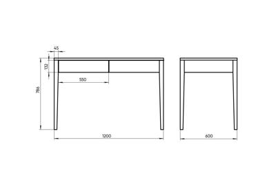 Мебель Ellipsefurniture Стол письменный Fjord 120*60 см (белый) арт. FJ01391500139
