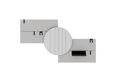 Вешалка Ellipsefurniture Вешалка Stripe M горизонтальная с зеркалом D 60 см (светло-серый) арт. ST01570209940