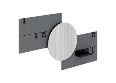 Вешалка Ellipsefurniture Вешалка Stripe M горизонтальная с зеркалом D 60 см (серый) арт. ST01570200540